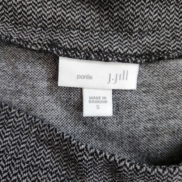 J Jill Womens Tunic Top Size S Ponte Knit Gray Herringbone Boat Neck 3/4 Sleeve - Picture 5 of 9